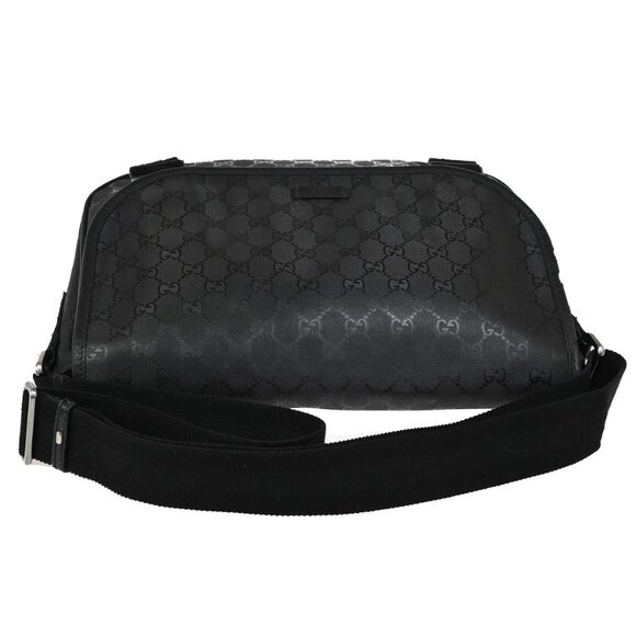 GUCCI Logo Imprime GG Pattern Shoulder Bag PVC Leather Black SHW Italy 34YH650 - Picture 7 of 16